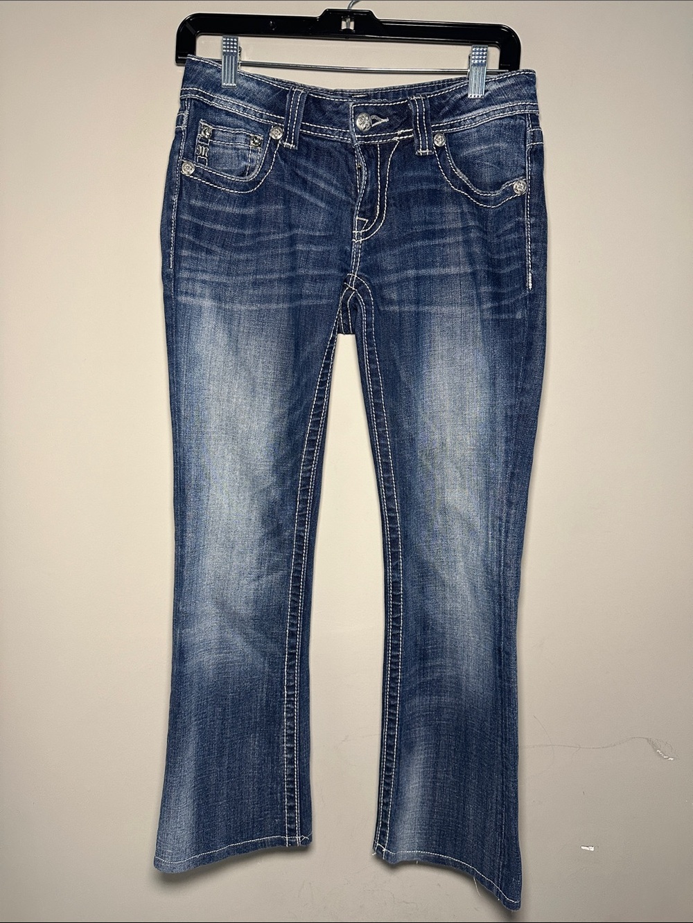 Miss me Classic Mid-Rise Bootcut cotton hemmed Jeans